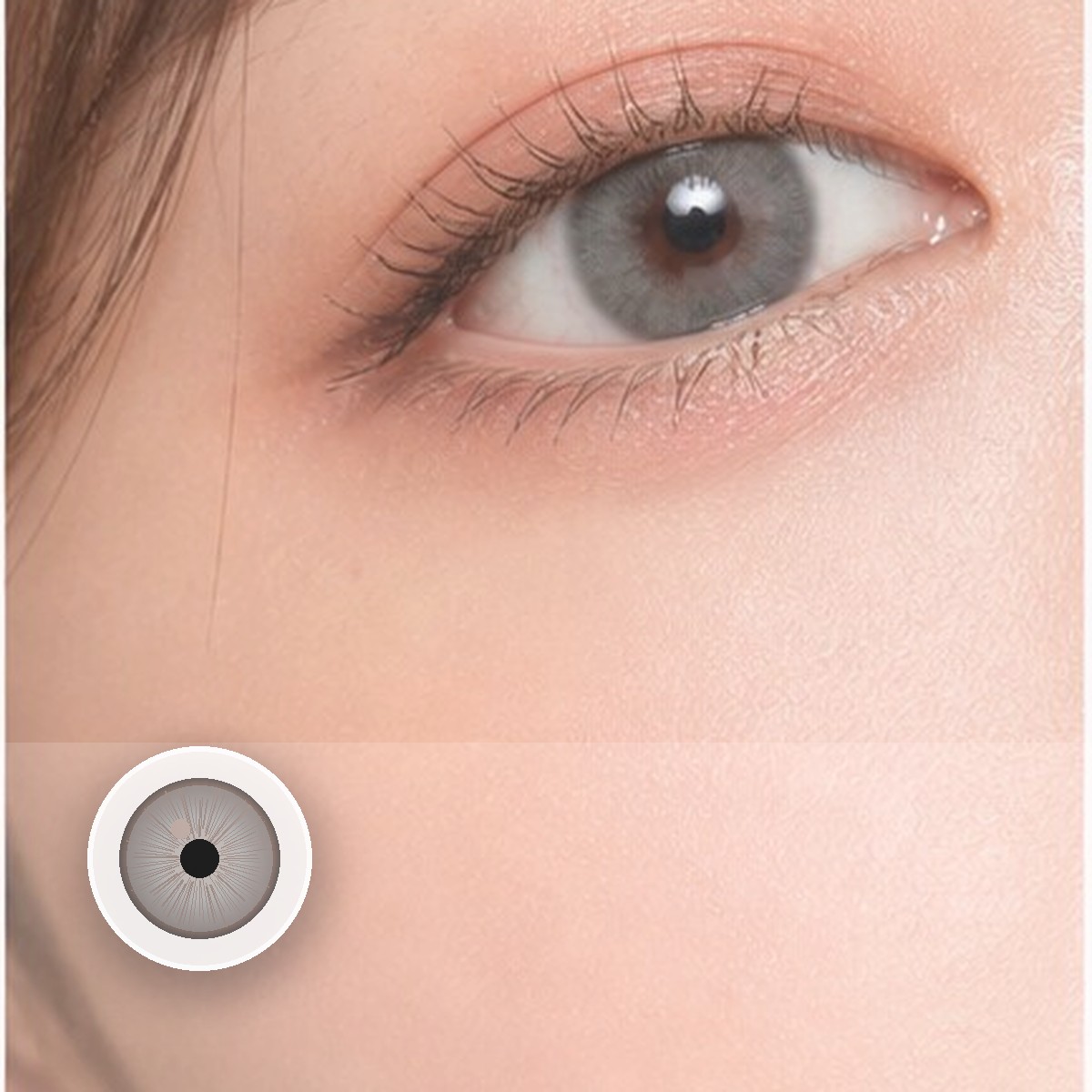 Tiny Iris Grey Small Pupil Prescription Colored Contact Lenses - Image 2